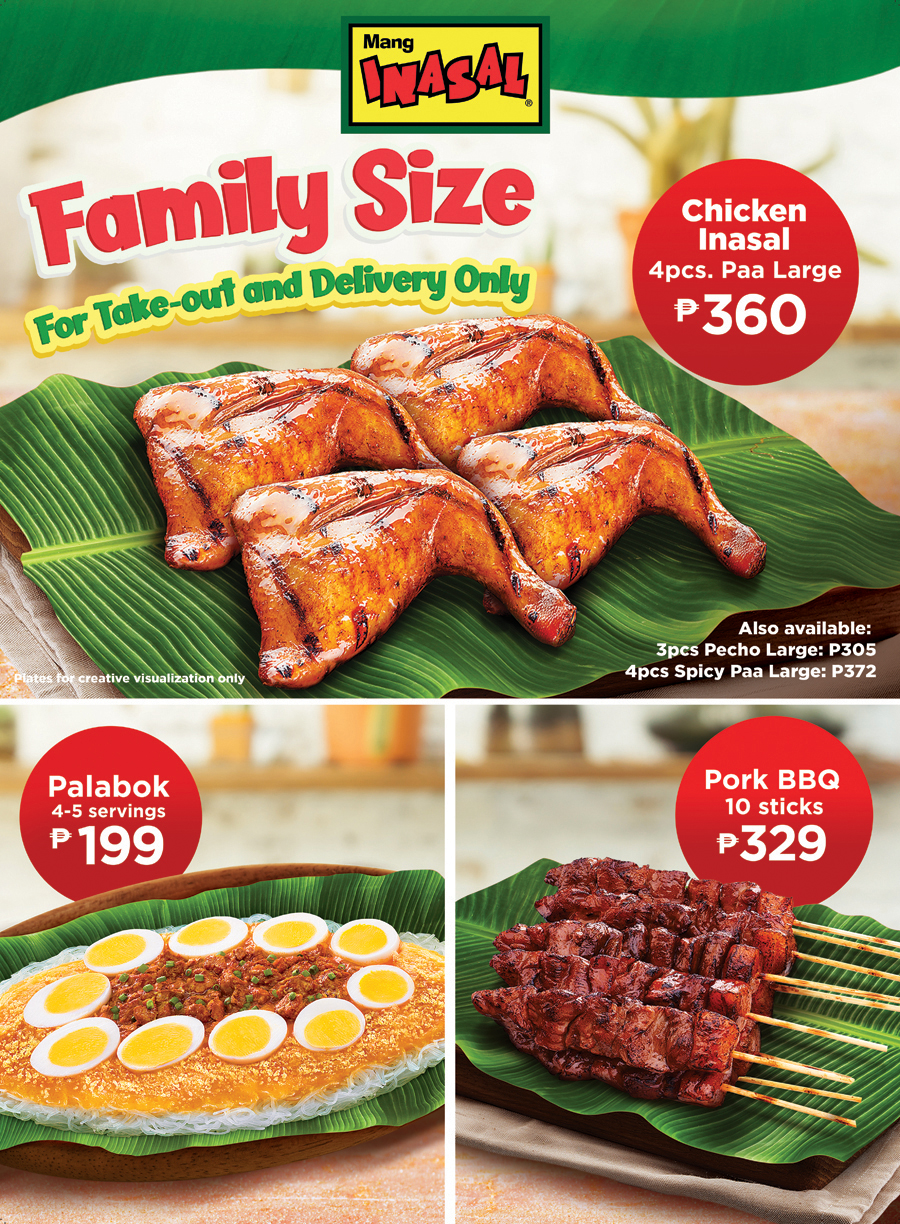 Family Size Meals Now Available At Mang Inasal Bob Reyes Online