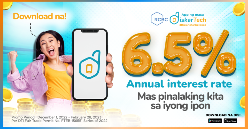 rcbc-diskartech-increases-savings-interest-rate-to-6-5-the-filipino